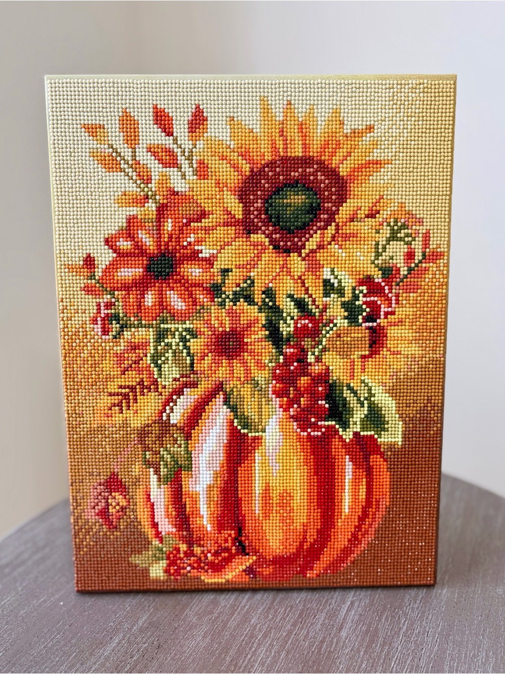 Autumn Sunflower & Pumpkin Floral Diamond Art